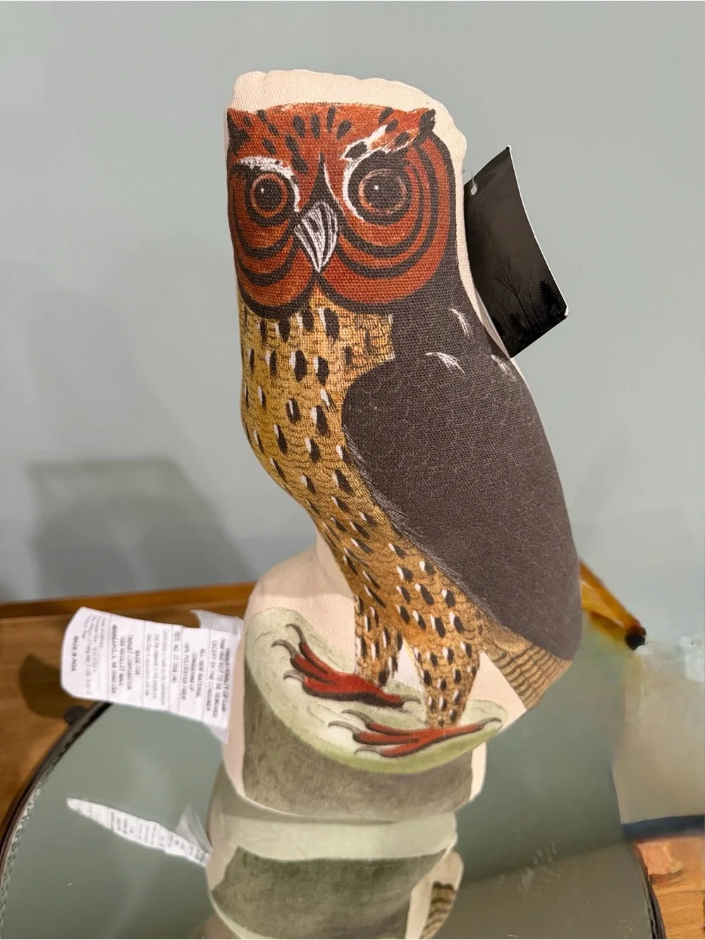 NWT John Derian Owl Pillow - Fall Halloween NOS Gothic Decor PLUSH art